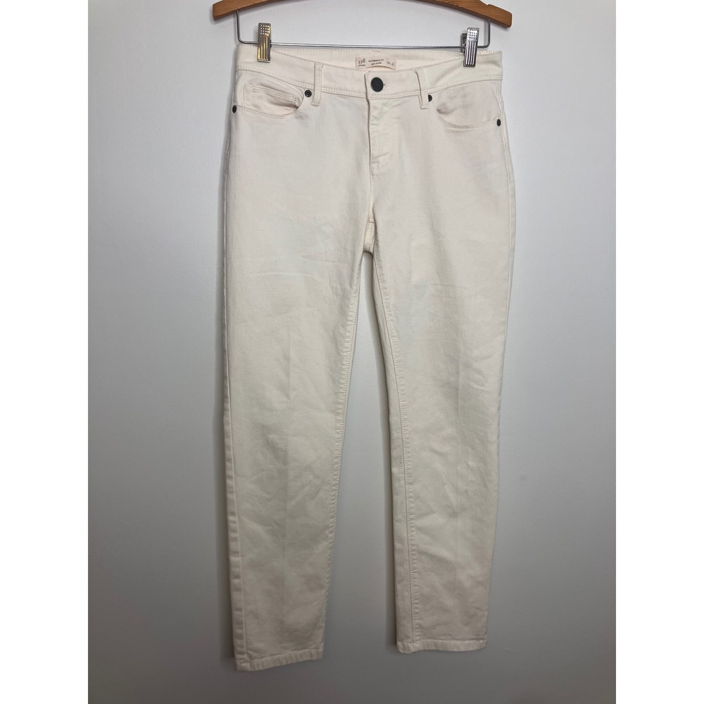 J. Jill Slim Ankle Jeans Womens 2 Cream Excellent Authentic Fit Stretch Denim